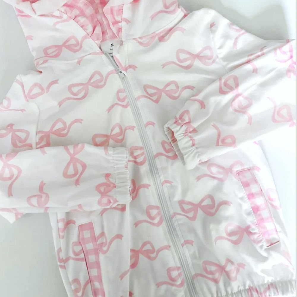 Milk Silk Pink Gingham Bow Hoodie Jacket